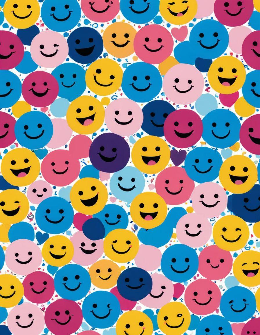 A whimsical collage featuring a playful blend of humorous adult-themed icons like laughing emojis, playful silhouettes, and vibrant abstract shapes symbolizing pleasure. The background should have a festive atmosphere with sparkling lights and soft bokeh effects. Emphasize a color palette of warm yellows, pinks, and blues to convey joy and excitement. Include subtle hints of popular adult content themes in a light-hearted and artistic manner. vibrant colors. playful style. abstract art.